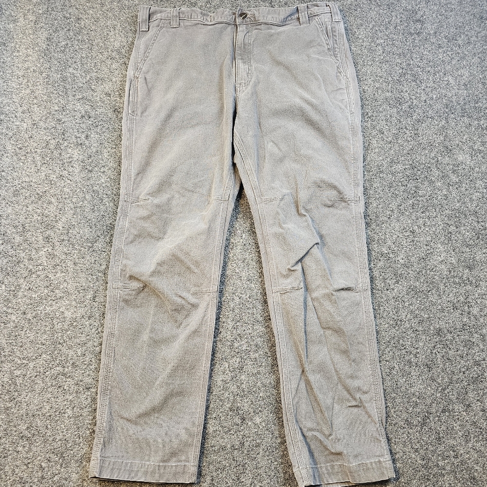 Carhartt Mens 40x30 Gray Straight Fit Work Pants Stretch Canvas Utility